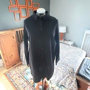Women's longline black shirt dress stretch XXL